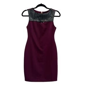 NEW Aqua Burgundy Black Bodice Sheath Dress M